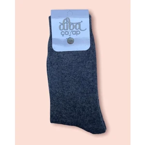 Bayan Koyu Gri Yün Kışlık Soket Çorap