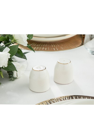 English Home Torino Porselen Tuzluk-Biberlik 5,5x5 cm Gold