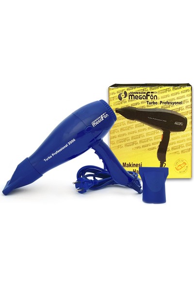 Johnson Megafön Turbo Profesyonel 3500 - 2400W Kuaför Tipi Saç Kurutma / Fön Makinesi