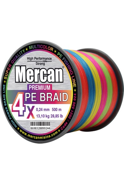 Mercan Pe Örgü Premium 4x Ip 500 M Multi Colour Misina