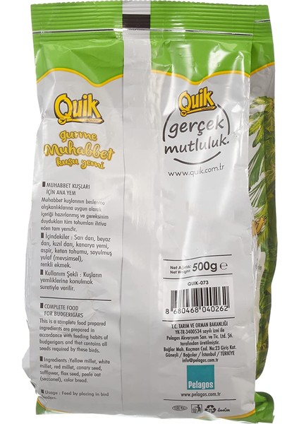 Gurme Muhabbet Kuşu Yemi 500 G fırsatları