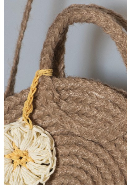 Kadın Bohem Papatya Detaylı Hasır Omuz Çantası modelleri