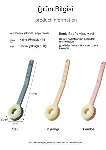 Banyo Yapıcısı Arka Banyo Kaymaz Fırça Uzun Saplı Yumuşak Saç Banyo Fırçası (Yurt Dışından) modelleri