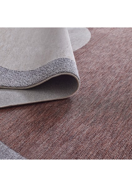 Amorf Modern Özel Tasarım Dokuma Halı - Bordo/Bej 160 x 230