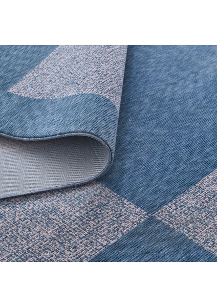 Diagram Modern Özel Tasarım Dokuma Halı - Mavi/Gri 160 x 230 cm modelleri