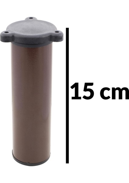 Mobilya Kanepe Baza Koltuk Metal Destek Ayağı Ayarlanabilir Orta Destek 15 cm Kahverengi Ayak