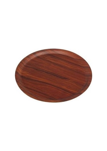 Yuvarlak Kaymaz Tepsi Maun Mat Yüzey 38 cm