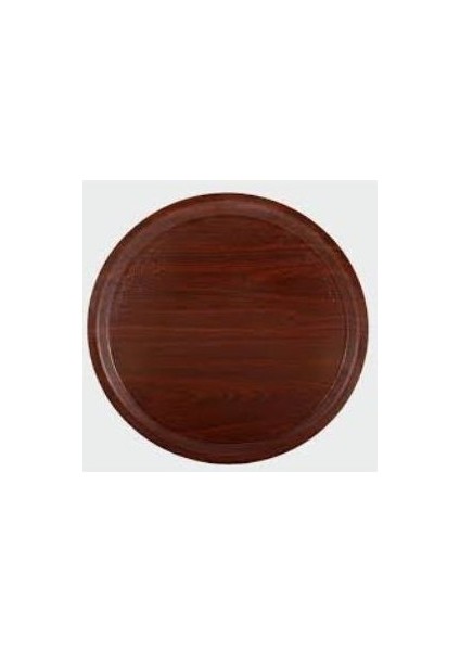 Yuvarlak Kaymaz Tepsi Maun Mat Yüzey 38 cm