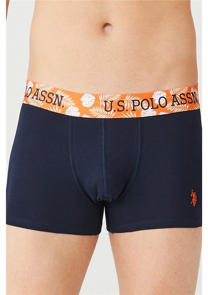 U.S. Polo Assn. Erkek Turuncu - Lacivert 3 Lü Boxer 80433