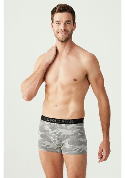Erkek Antrasit Melanj - Siyah 3'lü Boxer 80300