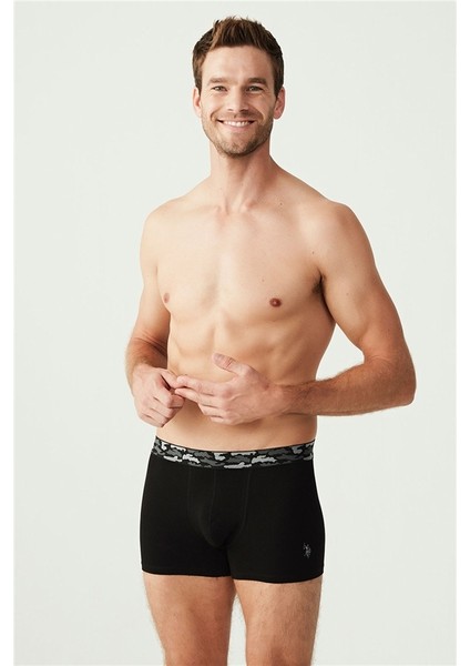 Erkek Antrasit Melanj - Siyah 3'lü Boxer 80300