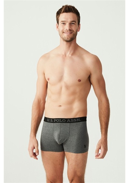 Erkek Antrasit Melanj - Siyah 3'lü Boxer 80300