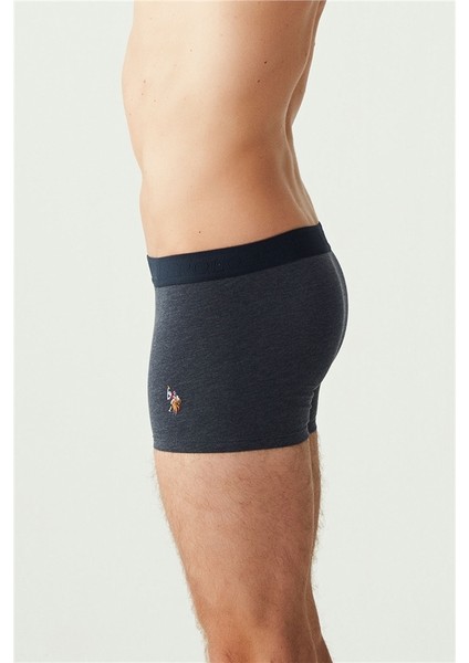 U.S. Polo Assn. Erkek Lacivert - Saks - Lacivert Melanj 3 Lü Boxer