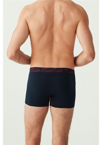 U.S. Polo Assn. Erkek Kırmızı - Gri Melanj - Lacivert 3'lü Boxer