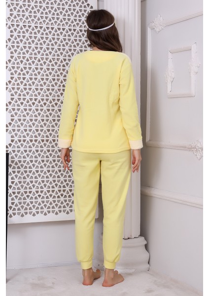 Fwn 3019 Peluş Welsoft Polar Kışlık Yumoş Ayıcıklı Kadın Pijama Takımı