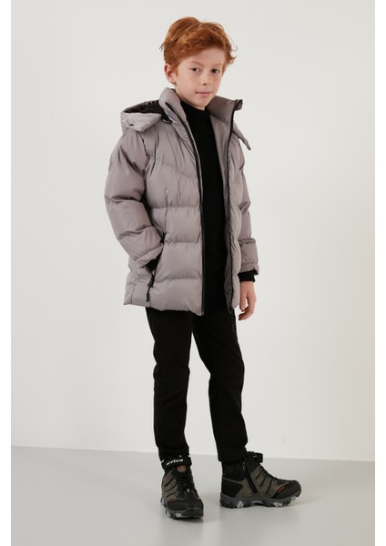 Peluş Astarlı Çıkarılabilir Kapüşonlu Cepli Kışlık Mont Erkek Çocuk Mont 5761587 indirimleri
