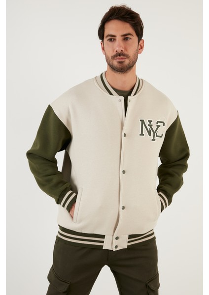 Regular Fit Içi Yumuşak Tüylü Kolej Yaka Bomber Mont Erkek Mont 628Y2775