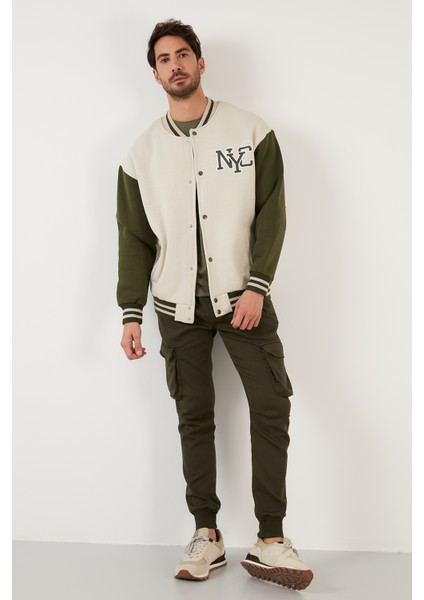 Regular Fit Içi Yumuşak Tüylü Kolej Yaka Bomber Mont Erkek Mont 628Y2775