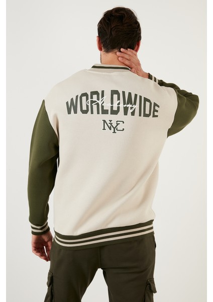 Regular Fit Içi Yumuşak Tüylü Kolej Yaka Bomber Mont Erkek Mont 628Y2775
