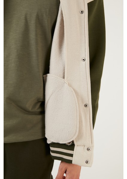Regular Fit Içi Yumuşak Tüylü Kolej Yaka Bomber Mont Erkek Mont 628Y2775