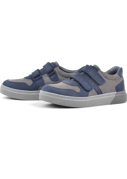 Hakiki Deri Lacivert Cırtlı Erkek Çocuk Sneaker fırsatları