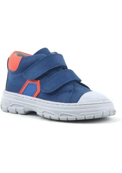 Tails Hakiki Deri Lacivert Cırtlı Çocuk Spor Bot