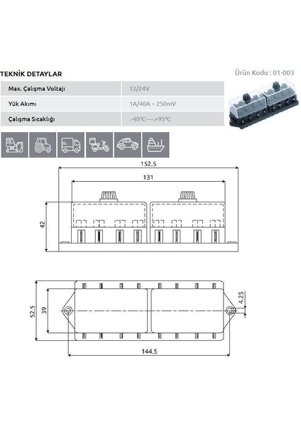 Aksa Sigorta Kutusu 8 Li Bıçak Sigorta - Aksa