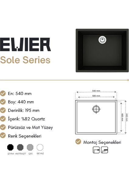 Granit Evye Sole Series fiyatları