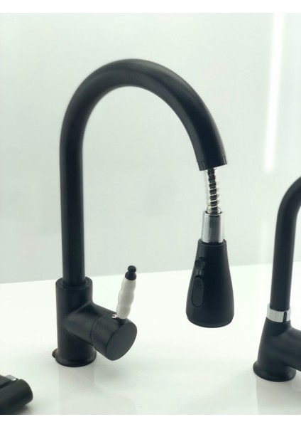Mutfak Eviye Bataryası 3'lü Set Eviye- Lavabo- Banyo Bataryası Siyah