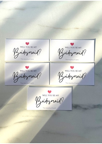 Beyaz Nedime/bridesmaids Kartları - Nedimem Olur Musun Kartları - Will You Be My Bridesmaid