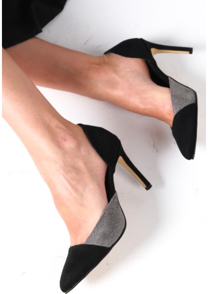 Brien Gri Süet Stiletto