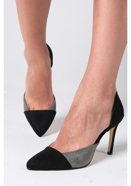 Brien Gri Süet Stiletto