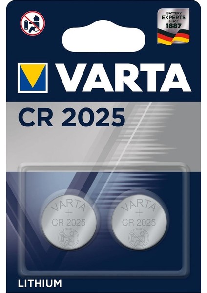 Pil Düğme 2025 3V (2 Adet) Varta