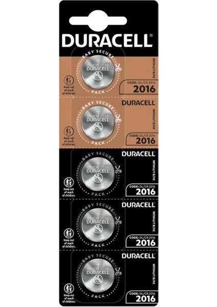 Pil Düğme 2016 3V (Beşli Paket) Duracell
