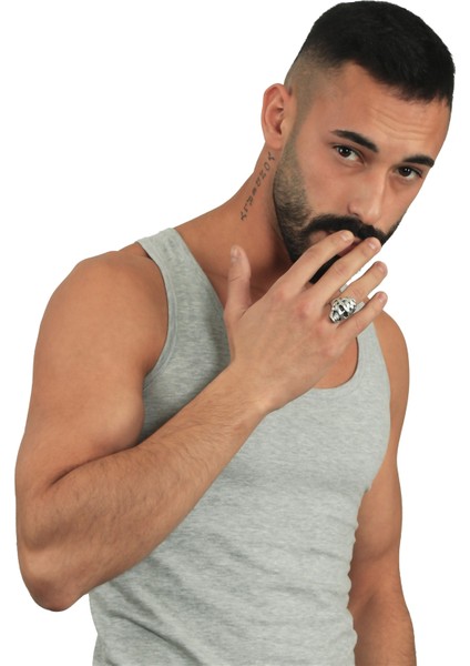 Erkek Antik Gümüş Kaplama Ayarlanabilir Gotik Mumya Yüzük