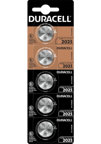 Pil Düğme 2025 3V (Beşli Paket) Duracell