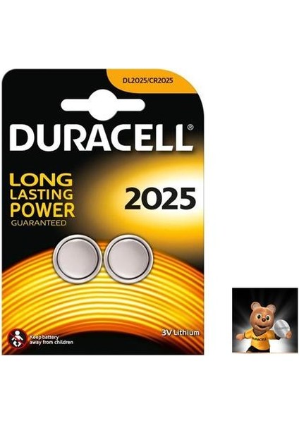 Pil Düğme 2025 3V (2 Adet) Duracell
