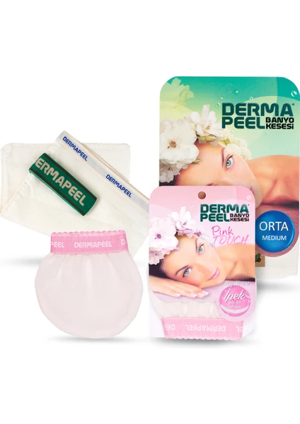 Orta Banyo Kesesi + Pink Touch Yüz Kesesi Set