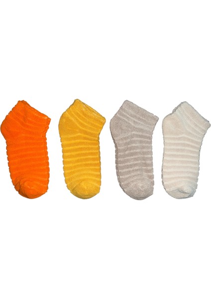 Happy Body(Art..: 25213) 4 Çift Organik Bayan Havlu Soft Sıkmayan Lastik Şeker Çorap