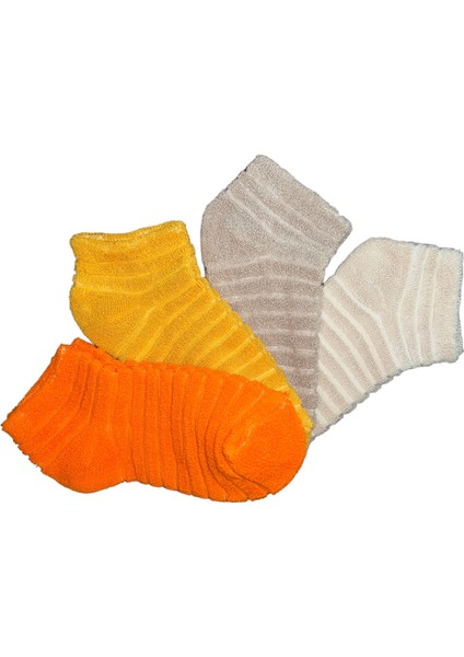 Happy Body(Art..: 25213) 4 Çift Organik Bayan Havlu Soft Sıkmayan Lastik Şeker Çorap