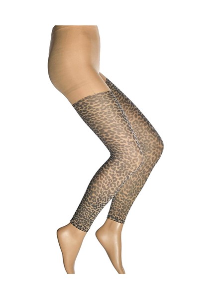 Leopar Baskılı Dore Mikro 40 Denye Desenli Kadın Tayt Ten