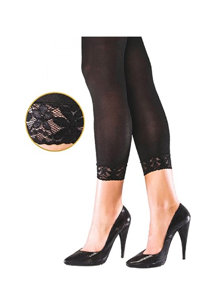 Bilek Kısmı Dantelli Mikro 70 Kadın Tayt