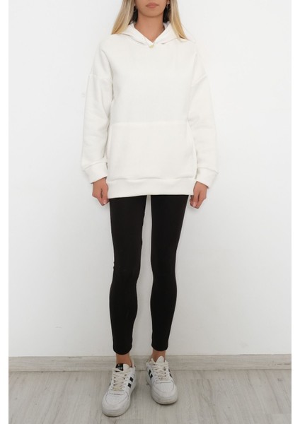 Kapşonlu Sweatshirt Beyaz - 2447.0555. modelleri