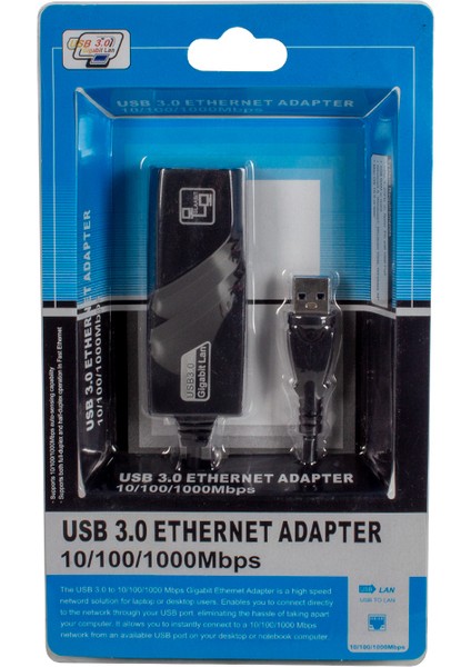 PM-16299 USB 3.0 To Ethernet 10/100/1000MBPS Gigabit Ethernet Çevirici Adaptör