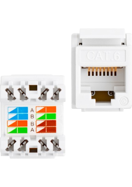 Rj 45 Cat6 Şase 180 Derece Keystone Jack