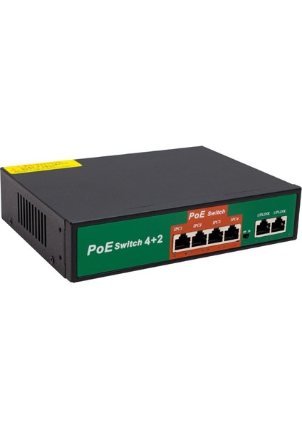 72W 10/100 Mbps 4+2 Port Poe Ethernet Swıtch