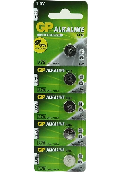 Gp A76 LR44 Kartela 5li Paket Ag-13 Pil