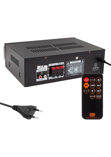 HD-510 2X50 Watt 220V/12V Giriş Usb-Sd -Bt-Uk Trafosuz 2 Mik. Girişli Stereo  Anfi