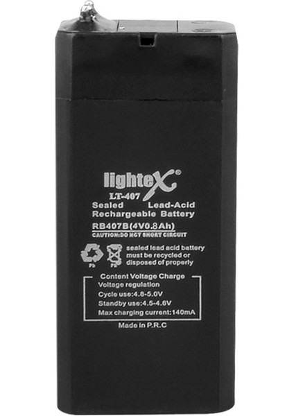 Akü 4 Volt 0.8 Amper Lıghtex LT-407