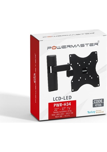 PWR-H34 22-37 Çift Kollu Kilitli Hareketli Duvar Askı Aparatı